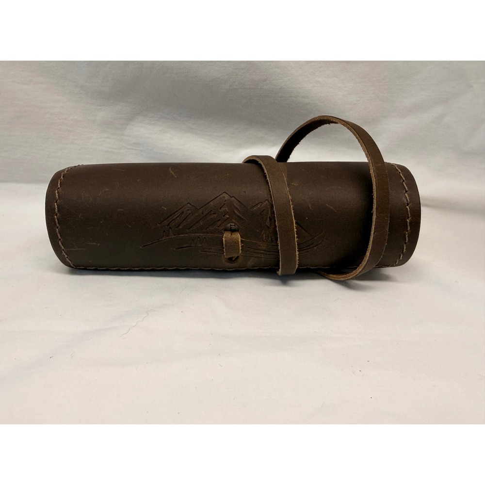 NWT Rustico Brown Leather Cord Wrap Tech Organizer Travel Roll Made USA Mountain